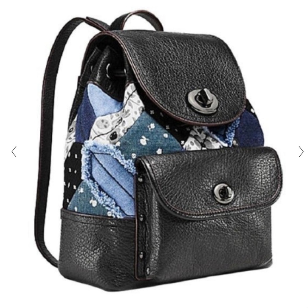 Small Coach Multi Blue Patch Backpack - image 1